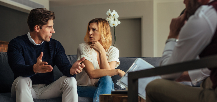 a young couple attending therapy